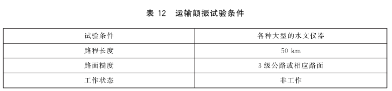 水文儀器運輸顛振試驗方法